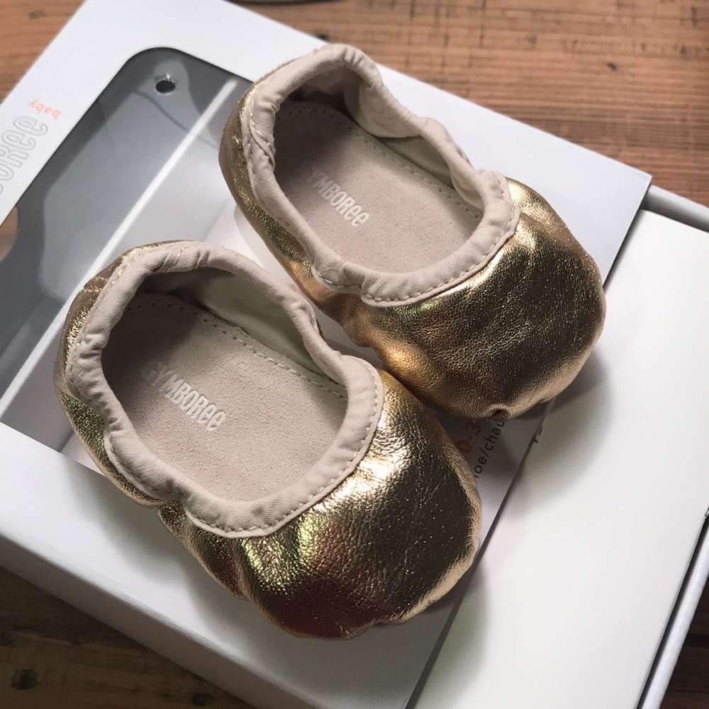 NWT Gymboree Leather Gold Ballet Flats